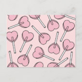 Pink Lollipops, Heart Lollipops, Lollipop Pattern ポストカード (正面)