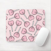 Pink Lollipops, Heart Lollipops, Lollipop Pattern マウスパッド (マウス)