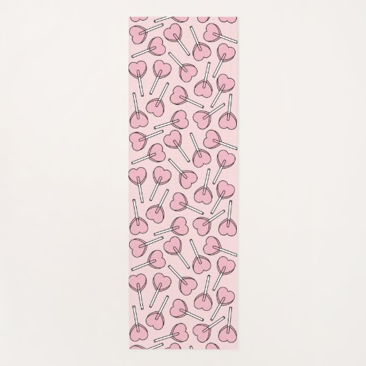 Pink Lollipops, Heart Lollipops, Lollipop Pattern ヨガマット (正面)