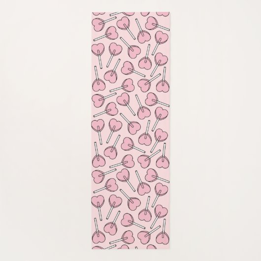 Pink Lollipops, Heart Lollipops, Lollipop Pattern ヨガマット (裏面)