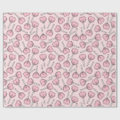 Pink Lollipops, Heart Lollipops, Lollipop Pattern ラッピングペーパー (フラット)