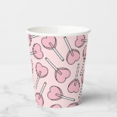 Pink Lollipops, Heart Lollipops, Lollipop Pattern 紙コップ (左)