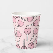 Pink Lollipops, Heart Lollipops, Lollipop Pattern 紙コップ (正面)