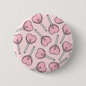 Pink Lollipops, Heart Lollipops, Lollipop Pattern 缶バッジ (正面)