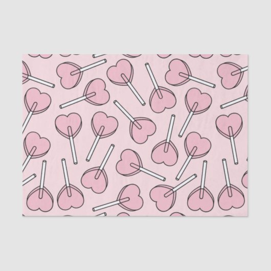 Pink Lollipops, Heart Lollipops, Lollipop Pattern 薄葉紙 (正面)