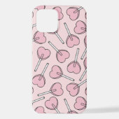 Pink Lollipops, Heart Lollipops, Lollipop Pattern iPhoneケース (裏面)