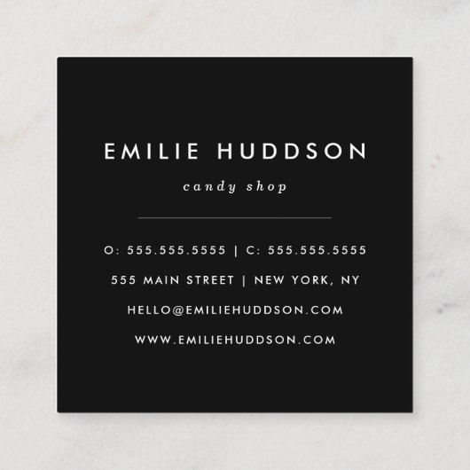 Pink Lollipops, Heart Lollipops, Lolly, Candy Shop スクエア名刺 (裏面)