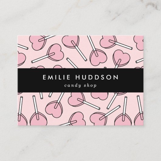 Pink Lollipops, Heart Lollipops, Lolly, Candy Shop 名刺 (正面)