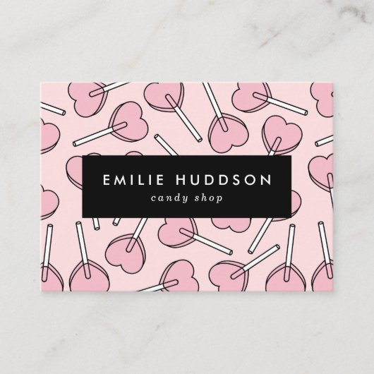 Pink Lollipops, Heart Lollipops, Lolly, Candy Shop 名刺 (正面)
