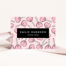 Pink Lollipops, Heart Lollipops, Lolly, Candy Shop 名刺