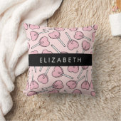 Pink Lollipops, Heart Lollipops, Lolly, Your Name クッション (ブランケット)