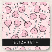 Pink Lollipops, Heart Lollipops, Lolly, Your Name コースター (正面)