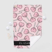 Pink Lollipops, Heart Lollipops, Lolly, Your Name ゴルフタオル (インサイチュ)
