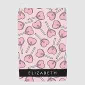Pink Lollipops, Heart Lollipops, Lolly, Your Name ゴルフタオル (正面)