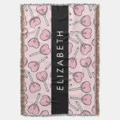 Pink Lollipops, Heart Lollipops, Lolly, Your Name スローブランケット (正面縦)