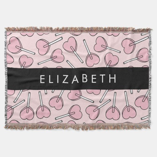 Pink Lollipops, Heart Lollipops, Lolly, Your Name スローブランケット (正面)