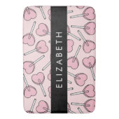 Pink Lollipops, Heart Lollipops, Lolly, Your Name バスマット (正面縦)