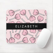 Pink Lollipops, Heart Lollipops, Lolly, Your Name マウスパッド (マウス)