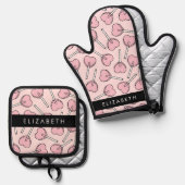 Pink Lollipops, Heart Lollipops, Lolly, Your Name 鍋つかみ&鍋敷きセット (正面/裏面)