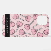 Pink Lollipops, Heart Lollipops, Lolly, Your Name iPhoneケース (裏面横)