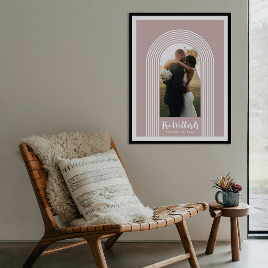 Pink Lombard Lines Arch Custom Photo Art Print ポスター