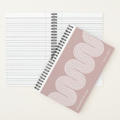 Pink Lombard Wavy Lines Modern Custom Notebook ノートブック (内側)