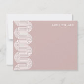 Pink Lombard Wavy Lines Modern Stationery Card ノートカード (正面)
