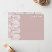 Pink Lombard Wavy Lines Modern Stationery Card ノートカード (正面/裏面インサイチュ)
