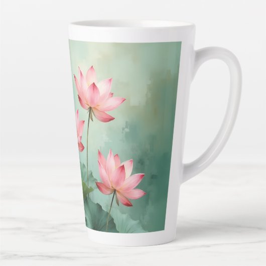 Pink Lotus Artwork カフェラテマグ (右)