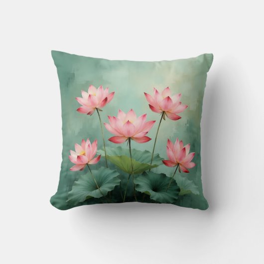 Pink Lotus Artwork  クッション (正面)