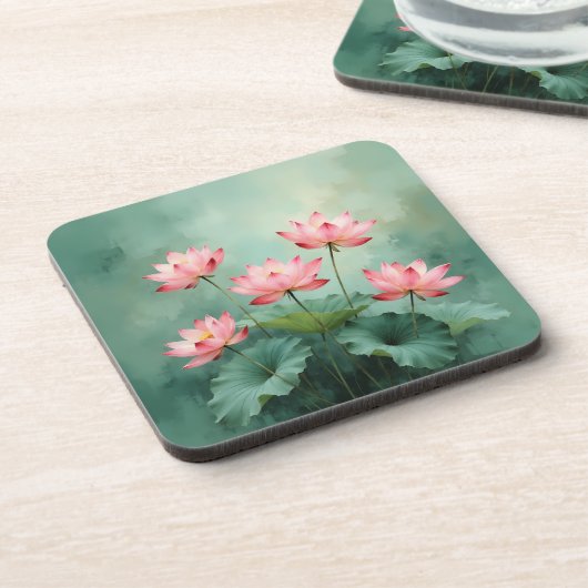 Pink Lotus Artwork  コースター (左側)