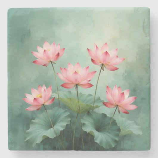 Pink Lotus Artwork  ストーンコースター (正面)