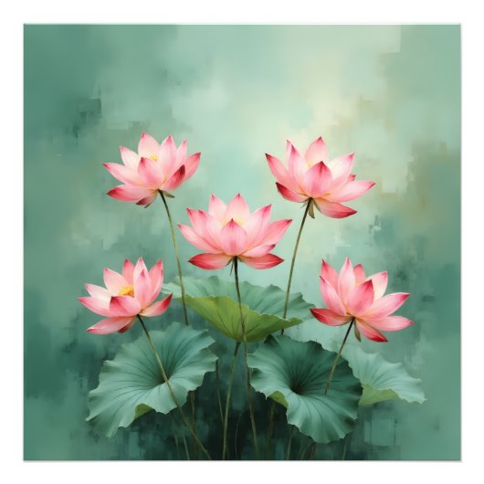 Pink Lotus Artwork  フォトプリント (正面)