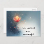 Pink Lotus Empowering Affirmation for Self-Growth ポストカード (正面/裏面)