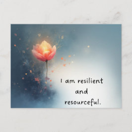 Pink Lotus Empowering Affirmation for Self-Growth ポストカード