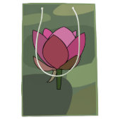 Pink Lotus Flower ミディアムペーパーバッグ (正面)