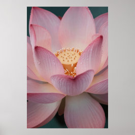 Pink Lotus Flower Botanical Zen Poster ポスター