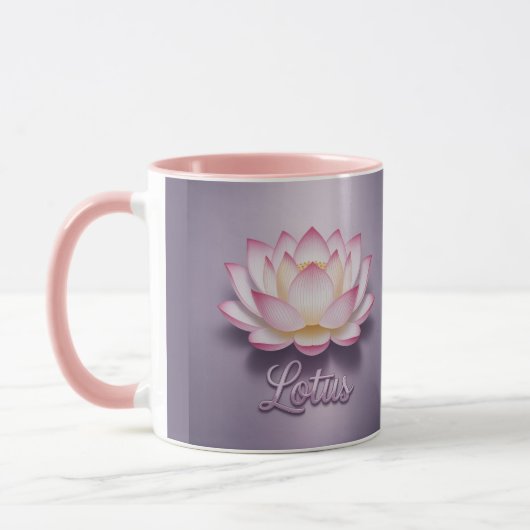 Pink Lotus Flower Meditation Mug マグカップ (左)