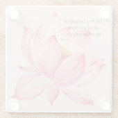 Pink Lotus Flower Rumi Beauty Quote ガラスコースター (裏面)