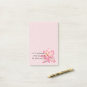 Pink Lotus Flower Rumi Beauty Quote ポストイット (デスク上)