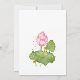 Pink Lotus Flower Watercolor – Botanical Zen サンキューカード