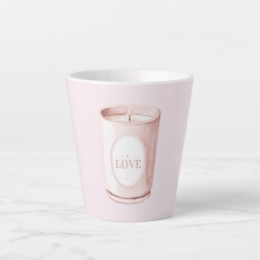 Pink Love Candle カフェラテマグ (正面)