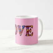 Pink  Love Emoji's Coffee Mug コーヒーマグカップ (正面右)