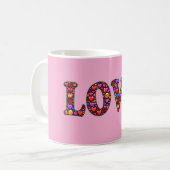 Pink  Love Emoji's Coffee Mug コーヒーマグカップ (正面左)