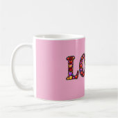 Pink  Love Emoji's Coffee Mug コーヒーマグカップ (左)
