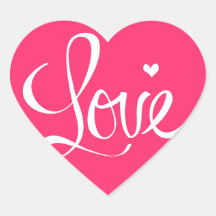 Pink Love Heart Sticker