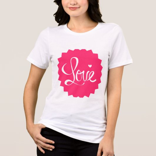 Pink Love Heart T-Shirt トライブレンドＴシャツ (正面)