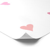 Pink Love Hearts Baby Girl Sprinkle Welcome Sign ポスター (角)