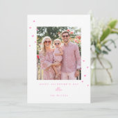 Pink Love Hearts Happy Valentine's Day Photo Card シーズンカード (スタンド正面)