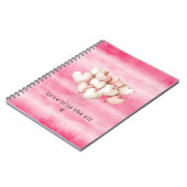 Pink Love is in the air heart balloons ノートブック (左側)